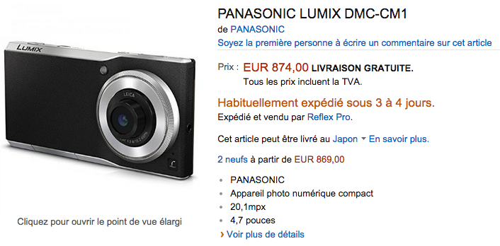 Amazon.frでのDMC-CM1の販売価格
