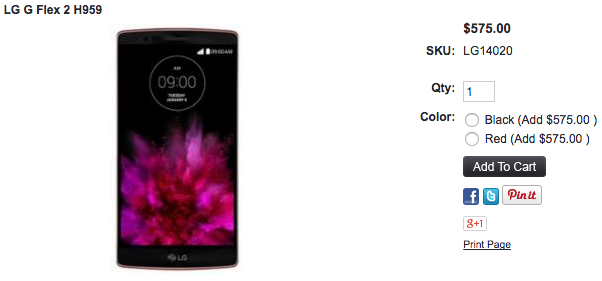 LG G Flex 2が1ShopMobile.comにて値下げ