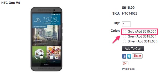 HTC One M9のGoldが入荷