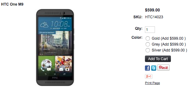 HTC One M9が1ShopMobile.comで値下げ