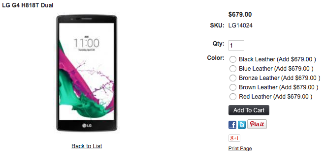LG G4 Dual-SIMモデルが1ShopMobile.comで取扱い開始