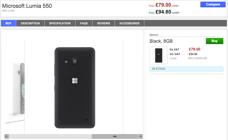 CloveでMicrosoft Lumia 550の販売がスタート