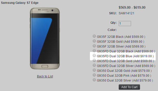 1ShopMobile.com　Samsung Galaxy S7 edge 商品ページ