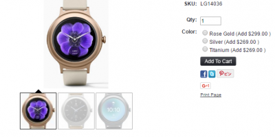 1ShopMobile.com LG Watch Style 商品ページ