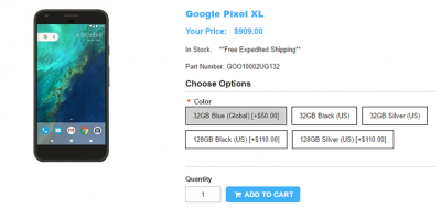 1ShopMobile.com Google Pixel XL 商品ページ