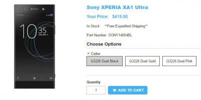 1ShopMobile.com Sony Xperia XA1 Ultra 商品ページ