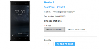 1ShopMobile.com Nokia 3 商品ページ