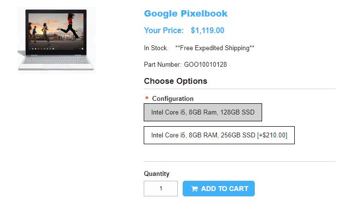 1ShopMobile.com Google Pixelbook 商品ページ