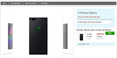 Clove Razer Phone 商品ページ