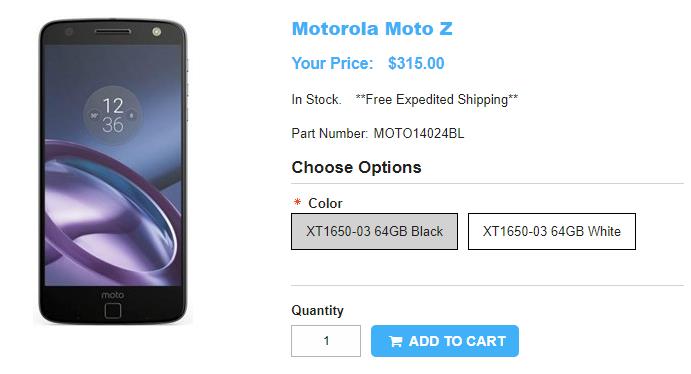 1ShopMobile.com Motorola Moto Z 商品ページ