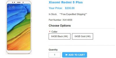 1ShopMobile.com Xiaomi Redmi 5 Plus 商品ページ