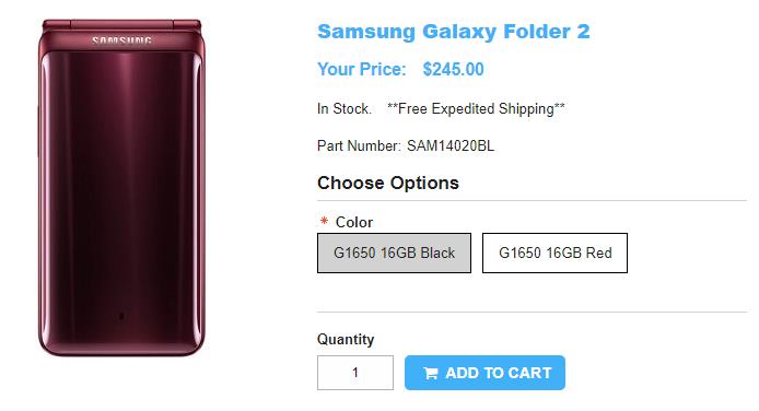 1ShopMobile.com Samsung Galaxy Folder2 商品ページ