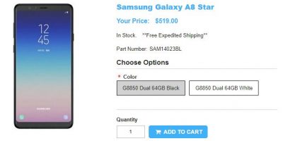 1ShopMobile.com Samsung Galaxy A8 Star 商品ページ