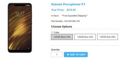 1ShopMobile.com Xiaomi Pocophone F1 商品ページ