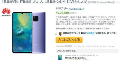 EXPANSYS Huawei Mate 20 X 商品ページ