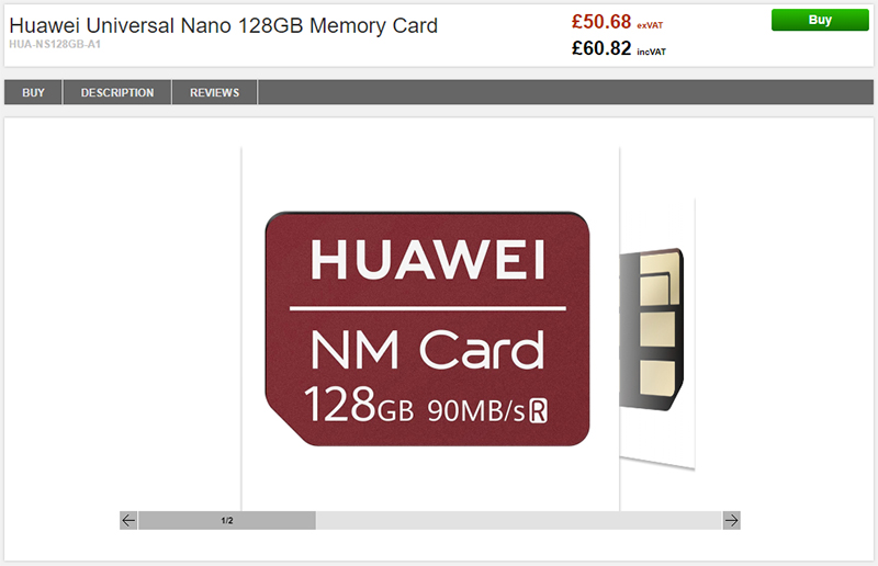 Clove Huawei Nano Memory Card 商品ページ