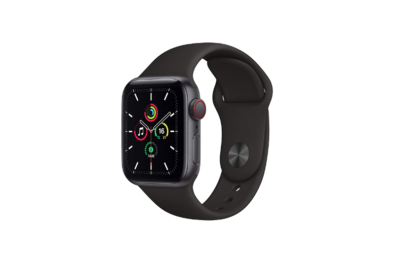 Apple Watch SE GPS+Cellularモデル スペースグレイアルミニウムケースとブラックスポーツバンド